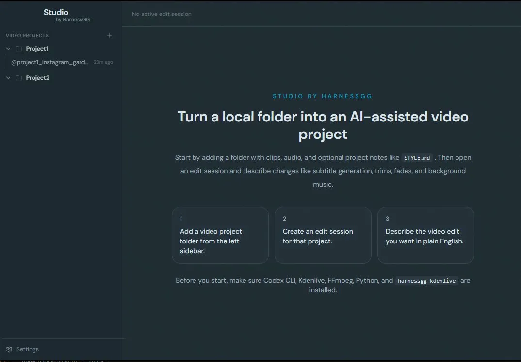 Studio interface screenshot 1